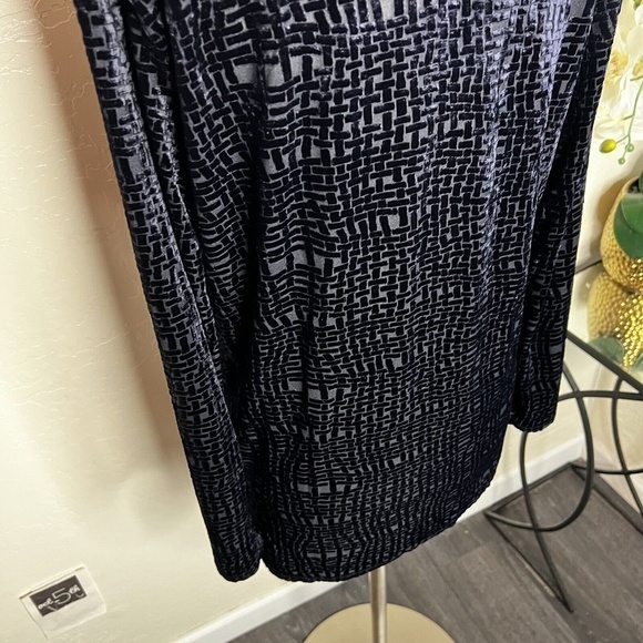 Vintage Halston Intimates Long Sleeve Velvet Mesh Dress Womens M - Picture 6 of 10